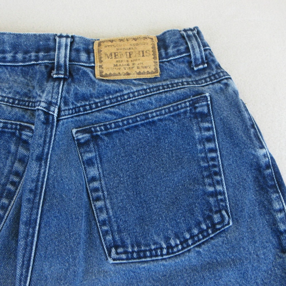 Memphis Jeans Womens 7/8 VTG Blue High Waisted Mom Jeans Tapered Leg 100% Cotton - Picture 4 of 12